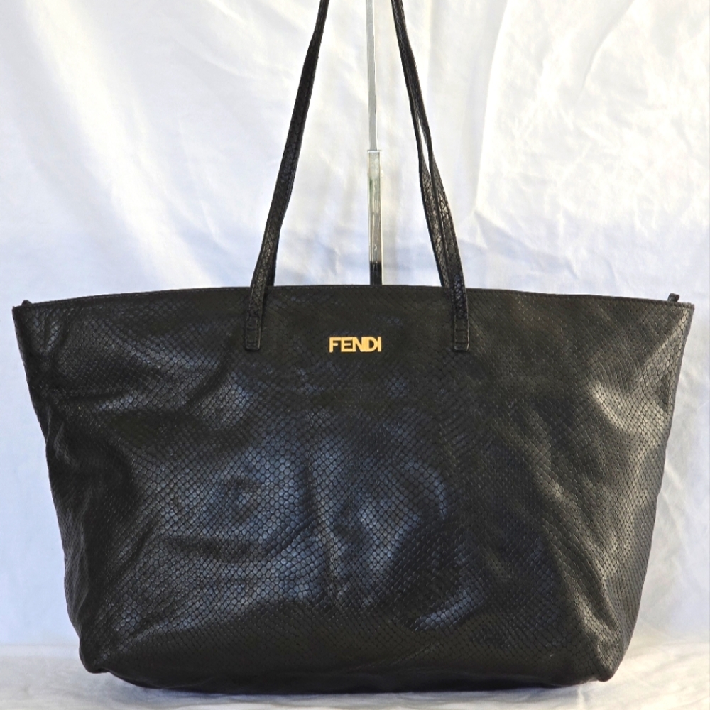 Fendi Snake Skin Embossed Leather Bag